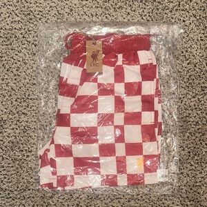 Liverpool FC Red & White Checkerboard swim Shorts